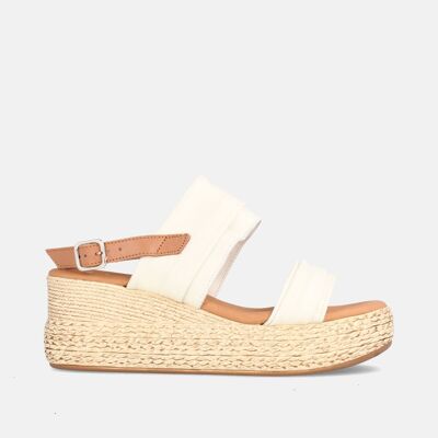 SANDALI DA DONNA CON PLATFORM IN PELLE INGRID BIANCO