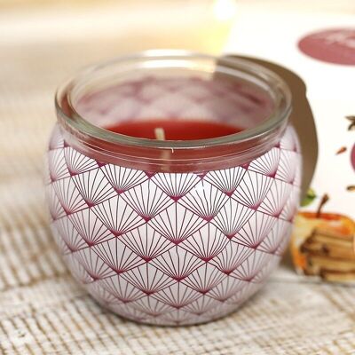 3 Scented candles in a glass - apple and cinnamon