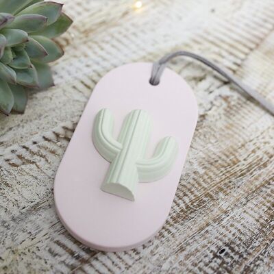 Ceramic pendant with pink Cactus perfumer