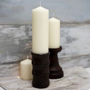2 bougies décoratives blanches 7x20cm 1