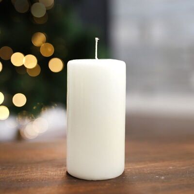 6 Decorative candles - white 120x60 mm