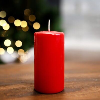 6 Decorative candles - red 120x60 mm