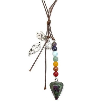 3 Chakras Pendants and green jade pendulum