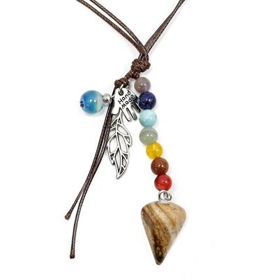 3 Chakras Pendants and Picasso jasper pendulum