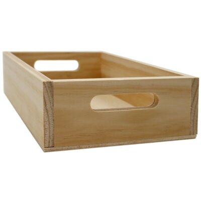 Natural wooden box 22x14.5 x 5.5cms
