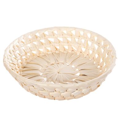 4x Natural round corn basket 25cm