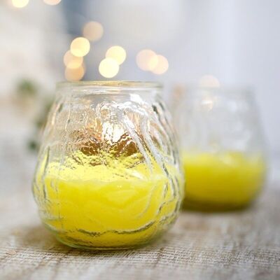6x Citronella embossed glass candle