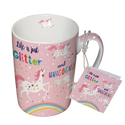 Mug glitter & unicorns