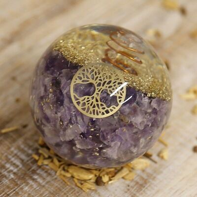 Tree of Life Orgonite Sphere - Amethyst