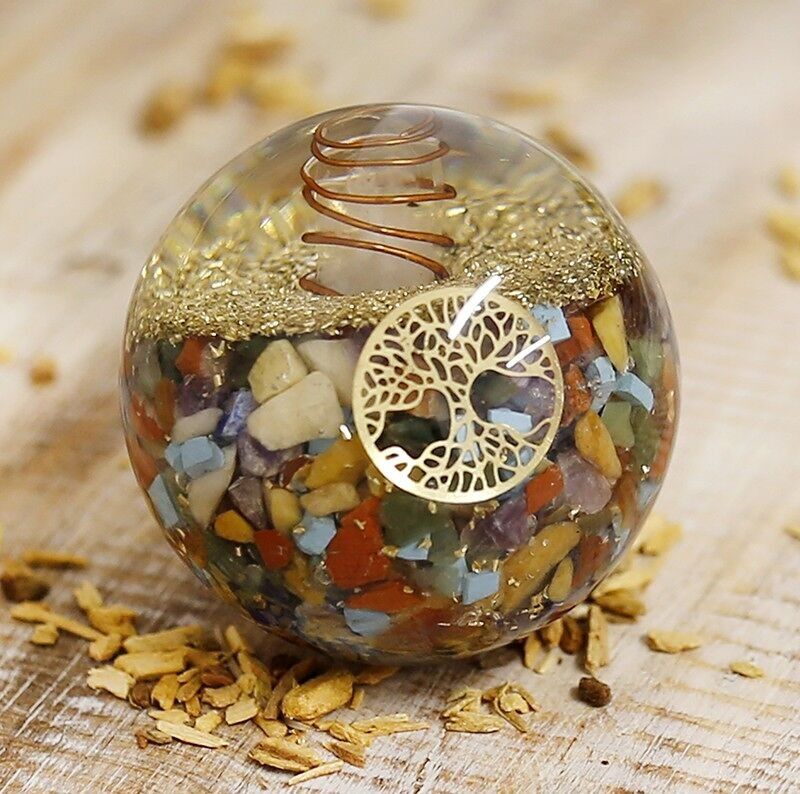 Sfera di orgonite dell'albero della vita - 7 chakra