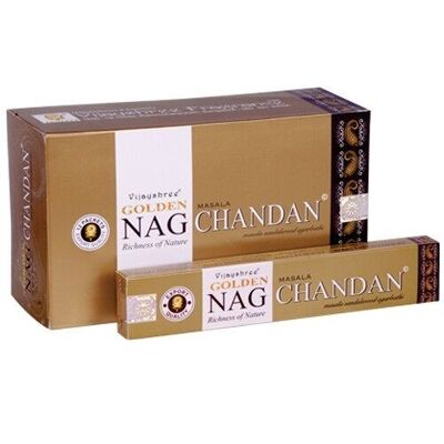 12 paquets d'encens Golden Nag - Chandan 15 gr