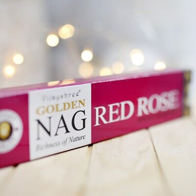 12 Confezioni Incenso Golden Nag - Rosa rossa 15gr