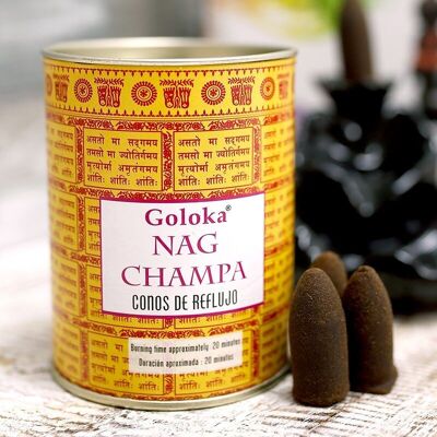 6 Packungen mit 18 Goloka Reflux-Räucherkegeln – Nag Champa