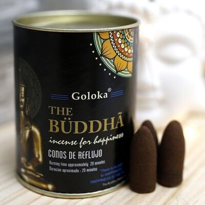 6 Packungen mit 18 Kegeln, Rückfluss-Räucherstäbchen Goloka – Buddha