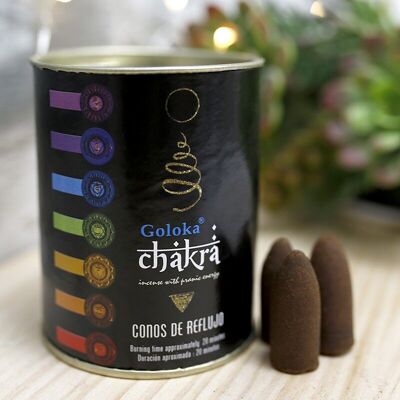 6 Confezioni 18 coni di incenso reflusso Goloka - chakra