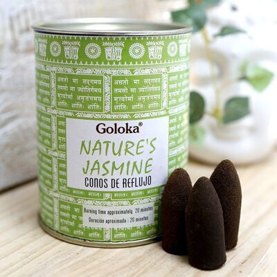 6 Packungen mit 18 Zapfen Backflow-Räucherstäbchen Goloka – Jasmin