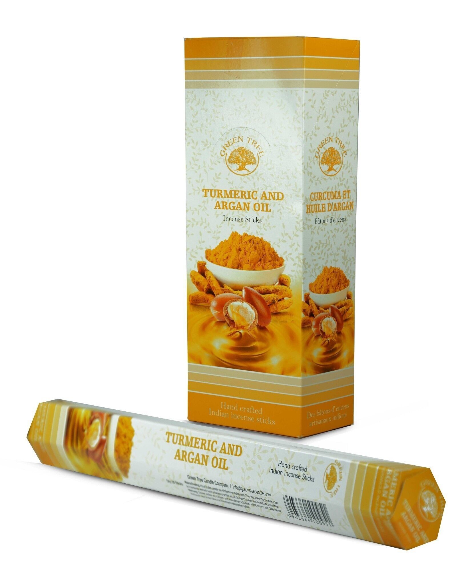 6 confezioni di incenso dell'albero verde - curcuma e olio di argan
