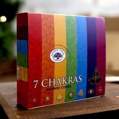 12 packs conos incienso Green Tree - 7 Chakras