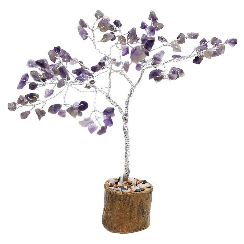 Arbre à pierres précieuses Feng Shui - 100 pierres précieuses d'améthyste