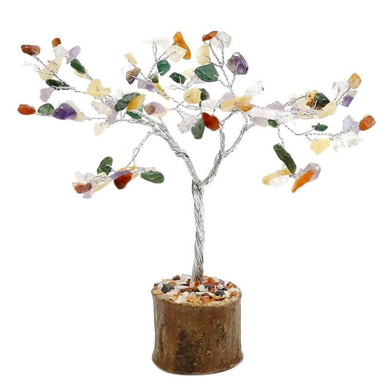 Arbre à pierres précieuses Feng Shui - Mélange de 100 pierres précieuses