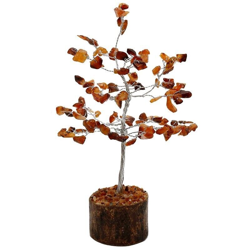 Arbre à pierres précieuses Feng Shui - 100 pierres précieuses de cornaline