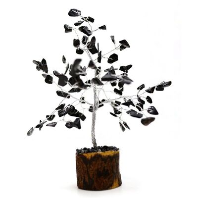 Árbol de gemas Feng Shui - 100 gemas turmalina negra