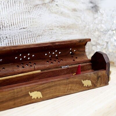 2 Elephant wooden smoke boxes