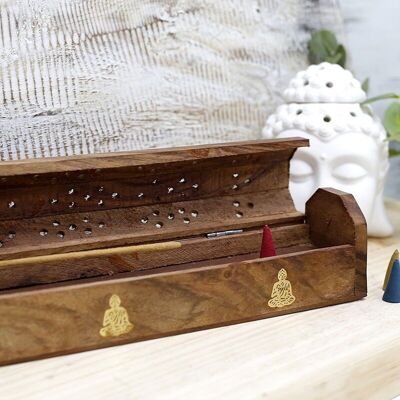 2 Buddha wooden smoke boxes