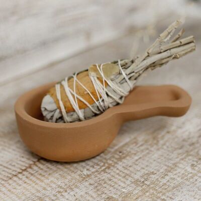 3 Clay incense holders