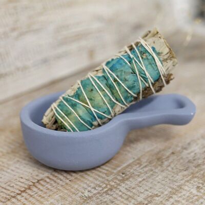 3 Clay Incense Holders - Blue