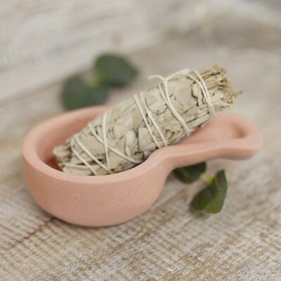 3 Clay Incense Holders - Salmon