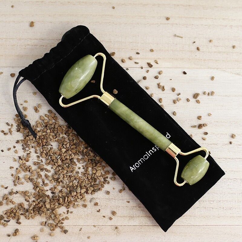 Roller facial massager - green jade