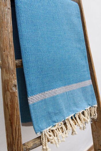 Fouta Toalla de playa Bohemia Turquesa 1