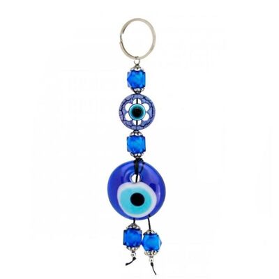 Turkish eye and beads keychain