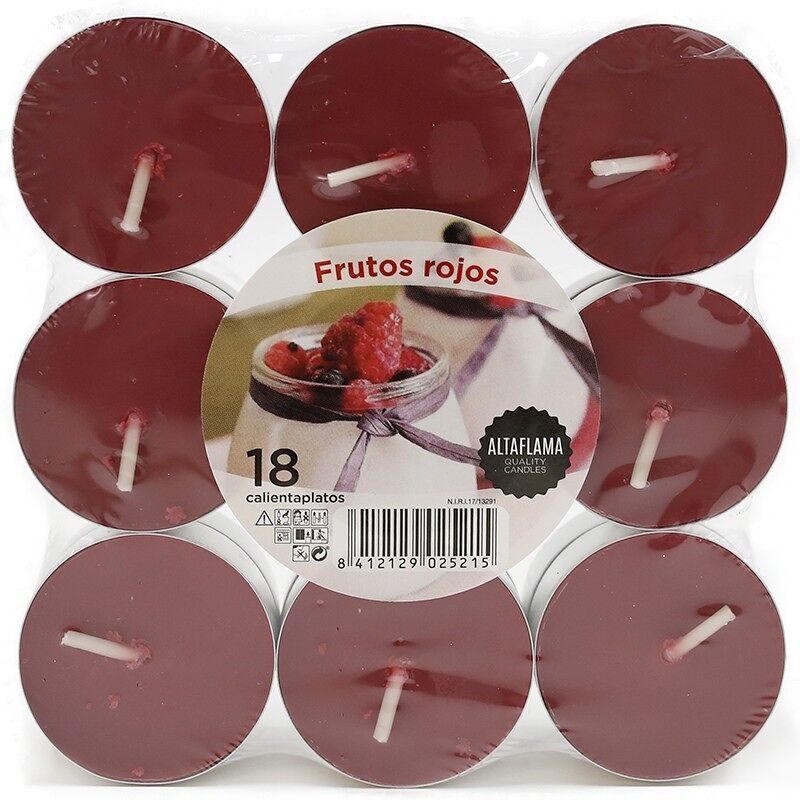 3 Packs de 18 bougies veilleuses - Fruits rouges