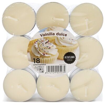 3 Packs 18 bougies veilleuses - vanille