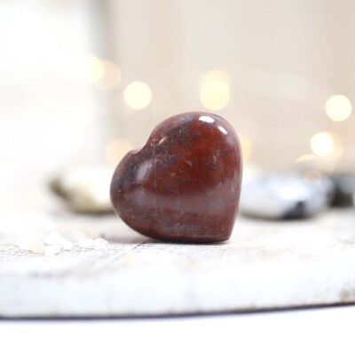 Piedras corazón - Jaspe rojo 160 a 175gr.