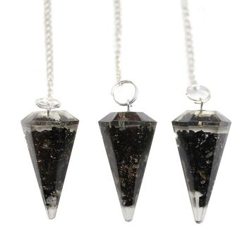 3 Pendules Orgonite - Tourmaline Noire 2