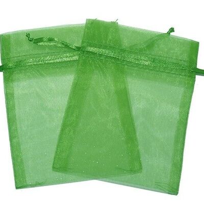 30 Organza Bags 10x13cm - Green