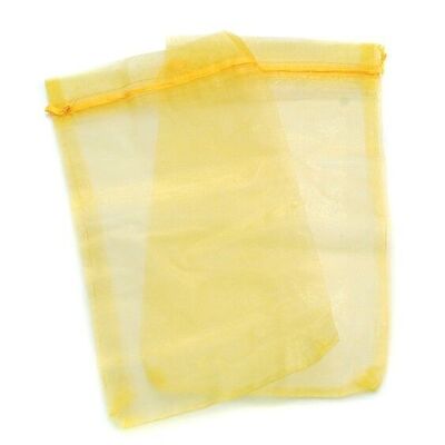 20 Organza bags 15x24cm - Yellow