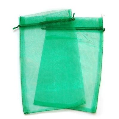 20 Organza bags 15x24cm - Grass green