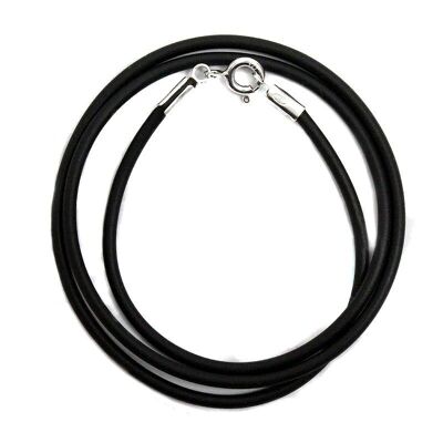 2 Rubber chokers with silver clasp