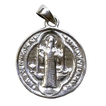 Pendentif en argent - Médaille Saint Benoît 2