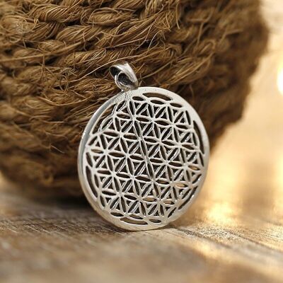 Silver flower of life pendant