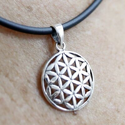 Small silver flower of life pendant