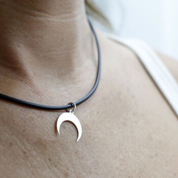 Pendentif lune en argent 1