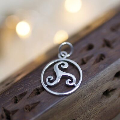 Silver triskelion pendant