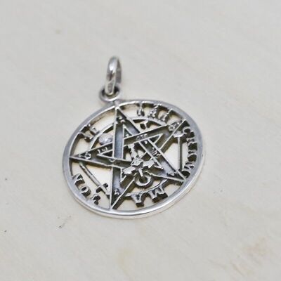 Small tetragrammaton silver pendant (2.2cm)