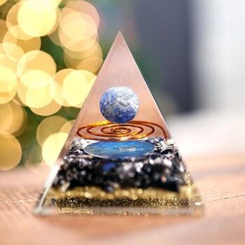 1 Pyramide sphère Orgonite - lapis lazuli 2