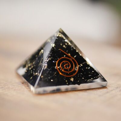 1 Spiral Orgonite Pyramid - Black Tourmaline